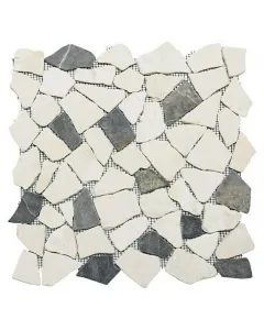 Fliesen ciot 30/130 - törtmozaik mix (fehér-fekete, márvány, 30,5x30,5cm)