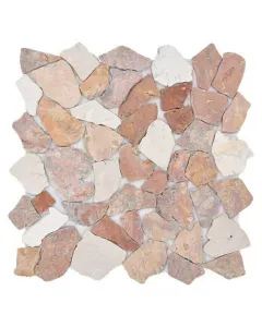 Fliesen ciot 30/130 - törtmozaik mix (fehér-rózsaszín, márvány, 30,5x30,5cm)