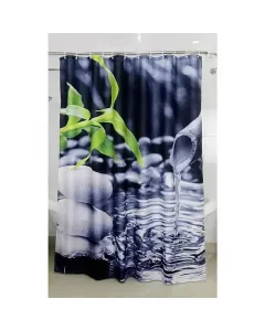 Venus zuhanyfüggöny zen garden textilből méret: 180 x 200 cm vízlepergető anyag  megerősített felső rész és karikák  kímélet