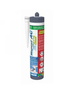 Mapei ecetsavas szilikon mapesil ac zero 119 londonszürke szín -40 °c-tól +180 °c-ig rugalmas penész- és vegyszerálló 310 ml kisze
