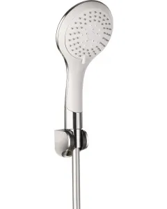 5 funkciós kézizuhany króm/fehér színű, fényes felület easy clean vízkőmentes rendszer