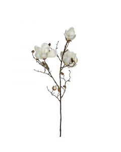 MICA DECORATIONS - selyemvirág (magnólia, fehér, 88cm)