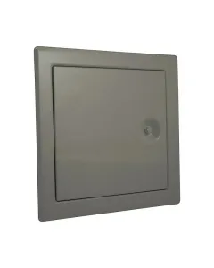 Kulcsos szerelőajtó falba és mennyezetbe történő beépítéshez 15 × 15 cm méretű szerelőajtó, szürke színben bevonattal ell�