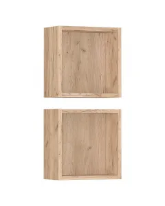 Tölgyszínű lapraszerelt 2 polcelem/csomag