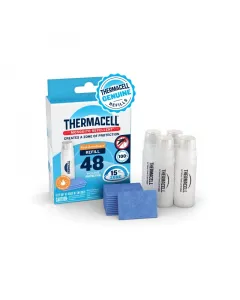Thermacell utántöltő szett r-4 48 órás utántöltő csomag 4 gázpatron, 12 hatóanyaglapka kompatibilis thermacell készülékekhez ho