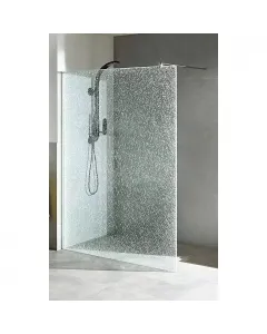 Camargue zuhanyfal crash glass s64 walk-in kivitelben 95 x 200 cm méretű robbantott biztonsági üveg zuhanyfal zuhanytálcára vagy padl�