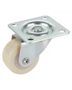 Anyaga: műanyag, acéllemez, poliuretán teherbírás: max. 20 kg kerékátmérő: 30 mm lemezméret: 40 x 40 mm