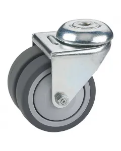 Anyaga: műanyag, acéllemez, tpe tpe-bevonat: nem hagy nyomot teherbírás: max. 100 kg csap: 10,2 mm kerékátmérő: 75 mm