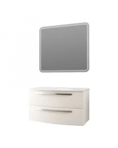 Baden haus fürdőszobabútor szett stella 100 cm szélességgel, fehér kőris színben mdf bútor pvc felülettel  2 db soft-close fiók