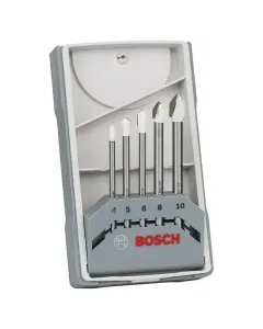A bosch csempefúró készlet kemény burkolatok pontos megmunkálására készült 5 db fúrófejet tartalmaz eltérő méretekhez igazítv