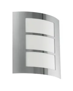 Modern megjelenésű eglo márkájú kültéri fali lámpa e27-es foglalattalmaximálisan 60 w-os izzó fogadására készültip44-es védel