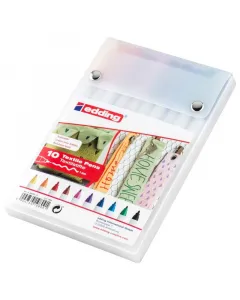 Edding 4600 textilfilc készlet 10 db-os kivitelben 1 mm-es kerek hegy precíz mintákhoz vízbázisú, szagtalan és gyorsan száradó tint