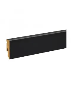 Szegőléc fekete színben, 240x5,8×1,5 cm-es mérettel mdf alapanyag dekorfólia bevonattal rejtett rögzítés clip-fit 23 kliprendszerr