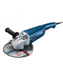 Nagy teljesítményű 2200 w-os motorral a bosch sarokcsiszoló ideális keményebb feladatokra230 mm átmérőjű tárcsával alkalmas nagy
