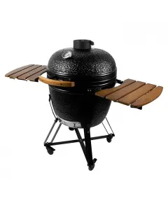 Kingstone kamado kerámia grill 51,5 cm átmérőjű grillrács faszenes működés  beépített hőmérővel kerekekkel rendelkezik a kön
