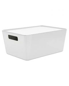 REGALUX R-BOX - műanyag tárolódoboz tetővel (33x24x14cm, fehér)