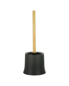 Wenko wc-kefe garnitúra fekete, bambusz nyéllel zárt kivitel Ø 14 x 38 cm méret cserélhető kefe Ø 8,5 cm kombinálható a bambusa f�