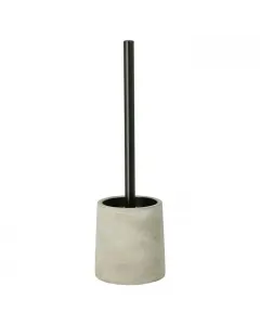 Wenko wc-kefe garnitúra masszív betonból  38 cm magas tartó cserélhető kefe fej: Ø 7,5 cm fekete kefe  természetes, monumentális 