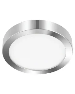 Mennyezeti lámpa modern króm kivitelben beépített led, semleges fehér fény Ø28,5 cm kerek lámpatest 2500 lumen fényáram lapos, 2,8