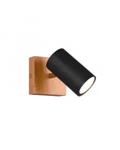 Trio spot lámpa 1 x max. 15 w-os gu10-es foglalattal ip20-as védettség modern stílus pozicionálható modern, matt fekete és fa kivi