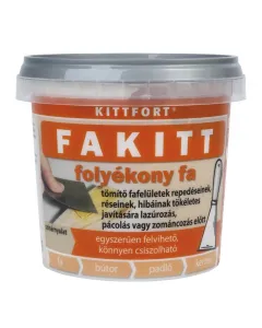 Folyékony fa, más néven fakitt tölgy színben, 500 g-os kiszerelés finom, krémes állag, vízbázisú összetétel fa, farostlemez, g