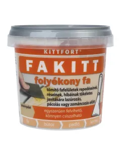 Folyékony fa, más néven fakitt bükk színben, 500 g-os kiszerelés finom, krémes állag, vízbázisú összetétel fa, farostlemez, gi