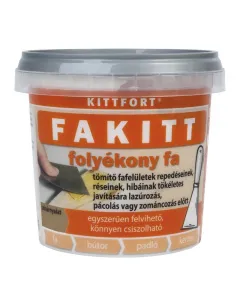 Folyékony fa, más néven fakitt dió színben, 500 g-os kiszerelés finom, krémes állag, vízbázisú összetétel fa, farostlemez, gip