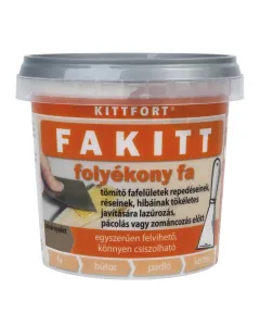 Folyékony fa, más néven fakitt tikfa színben, 500 g-os kiszerelés finom, krémes állag, vízbázisú összetétel fa, farostlemez, gi