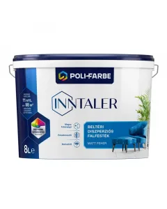 A poli-farbe inntaler beltéri falfesték matt felületet ad a falaknakkiváló fedőképességű kialakítása segíti az egyenletes színf