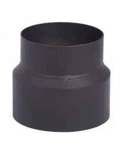 Szűkítő elem a füstcsőrendszerhez 150 mm-ről 130 mm-re szín: fekete acél kivitel 2 mm vastag anyag használata biztosítja mechanika