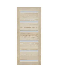 Beltéri ajtó 100 x 210 cm-es falnyílásba 8 cm-es blokktokkal jobbos nyílásirány tömör borovi fenyő furnéros felülettel hosszto