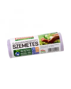 Háztartási célra Újrahasznosított pe szemeteszsák perforálás mentén leválasztható 20 db/csomag