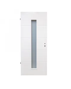 Beltéri ajtólap 90 x 210 cm-es falnyílásba fehér színű, lakkozott ajtólap savmart üvegezéssel balos nyílásirány 4 db finom fe