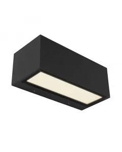 Lutec gemini kültéri falilámpa matt fekete kivitelben 1300 lumen fényáram két irányba integrált led-fényforrás 15 w teljesítmén