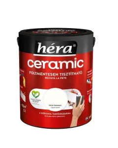 A hÉra ceramic beltéri falfesték kiemelkedő dörzsállósággal védi a felületeketez a fehér falfesték mosható, így egyszerűen ti