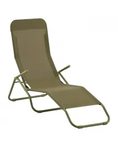 Sunfun marissa napozóágy khaki színben acél vázszerkezet 137 x 63 x 104 cm textil fekvőfelület Összecsukható kivitel
