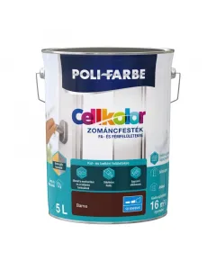 A poli-farbe márka zománcfesték kül- és beltéren is alkalmazható, tartós védelemmelfa és fém felületeken is egyenletes réteget 