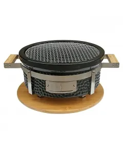 Kingstone kamado asztali grill 29,5 cm átmérőjű grillrács faszenes működés  kiváló minőségű kerámiából és rozsdamentes ac