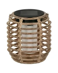 Bauhaus napelemes asztali lámpa retro, rattan kivitelben lánghatású led világítás akár 6 óra világítási idő rugalmas elhelyezé