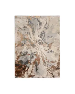 Bézs-szürke ella szőnyeg modern mintával méret: 80 cm x 150 cm, közepes terekbe ideális 1800 g/m2 összsúly, tartós kivitel 9,8 mm 