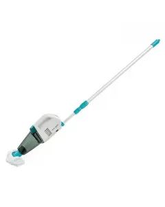 Intex zr100 kézi medence porszívó akkumulátoros működéssel 50 perces üzemidő 0,8 literes tartály teleszkópos alumínium nyél (2