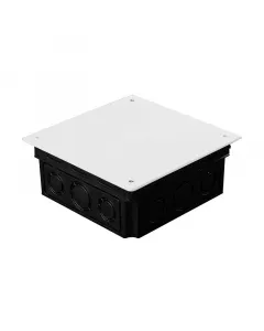 Budvill süllyesztett kötődoboz perforált tetővel hőállóság: 650°c ip20-as védettség méret: 150 x 150 x 50 mm fekete színű