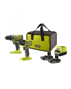 Ryobi akkus csavarozó készlet one+ rck182g-220s (2x2 ah, töltő és táska) tartalmazza a ryobi 18 v one+ rendszerű fúró-csavarozót �