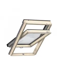 Rétegragasztott fenyőből készült velux tetőtéri ablak, mely tartós szerkezetet biztosítkétrétegű, lakkozott fa felület időtál