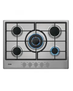 Gáz főzőlap inox vezérlőgombok 5 db gázégő elektromos szikragyújtás szín: inox
