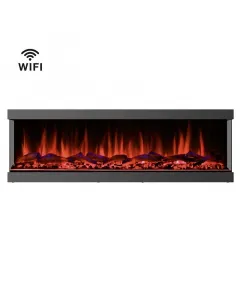 Elektromos kandalló okos vezérléssel 3d rgb lángeffekt wifi és applikáció 900 / 1800 w teljesítmény időzítő és termosztát