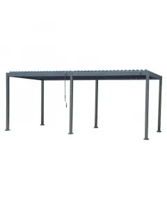 A sunfun milos pergola terasz fölé telepíthető, lamellás tetős árnyékoló szerkezet mérete: 579 x 294 cm, stabil, több lábon áll