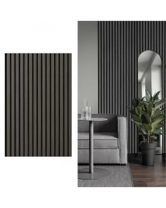 Sonido elements fekete tölgy akusztikus falpanel beltéri használatra 14 db mdf csík természetes fafurnérral és 9 mm filc réteg mé