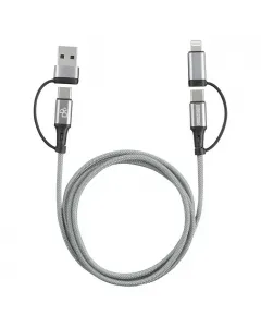 2+2 multifunkciós usb kábel usb-a/usb-c csatlakozókkal akár 60 w töltési teljesítmény akár 480 mbps adatátvitel kevlárral erősí