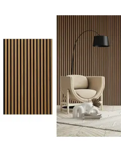 Sonido elements olajozott tölgy akusztikus falpanel beltéri használatra 14 db mdf csík természetes fafurnérral és 9 mm filc réteg m�